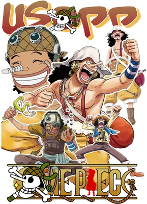 Hình ảnh collage nhiều phiên bản nhân vật Usopp trong anime One Piece với các biểu cảm khác nhau.