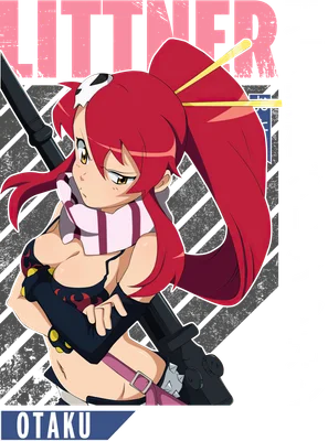 Hình ảnh Yoko Littner, nhân vật anime tóc đỏ cá tính, cầm súng, với trang phục gợi cảm và biểu cảm lạnh lùng.