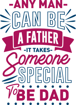 Thiết kế typography với thông điệp ý nghĩa về tình cha, sử dụng chữ màu hồng và xanh trên nền xám.