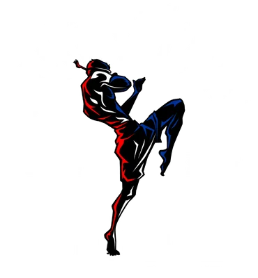 Võ sĩ Muay Thai tung đòn đá mạnh mẽ, tinh thần chiến đấu