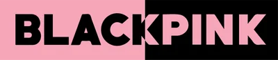 Logo BLACKPINK với chữ màu đen trên nền hồng và chữ màu hồng trên nền đen.