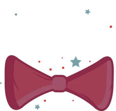 Hình ảnh nơ đỏ Giáng Sinh với dòng chữ Happy Merry Christmas và các chấm tròn, ngôi sao nhỏ trên nền xám.