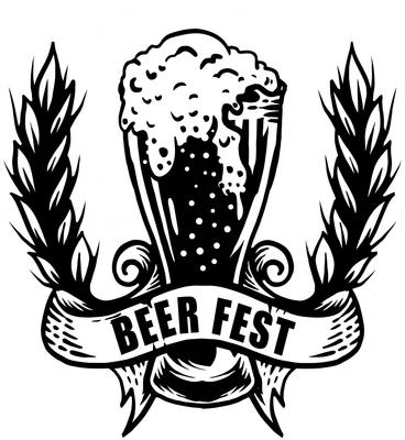 Thiết kế Beer Fest phong cách vintage, ly bia và lúa mạch