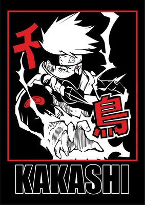 Hình ảnh Kakashi Hatake, nhân vật anime, với Sharingan đỏ, tay chuẩn bị tấn công, trên nền đen.