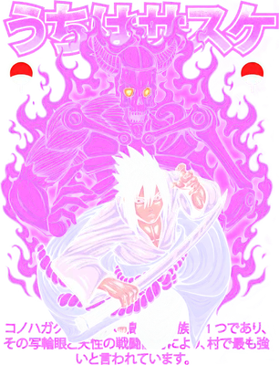 Hình ảnh Sasuke Uchiha trong Naruto với Hỏa Ngục Susano'o màu tím bao quanh, cầm kiếm.