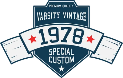 Logo "Varsity Vintage 1978 Special Custom" phong cách retro