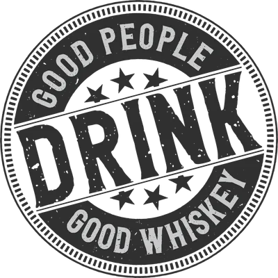 Logo phong cách retro 'Good People Drink Good Whiskey' độc đáo