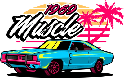 Xe Muscle 1969 phong cách retro nhiệt đới