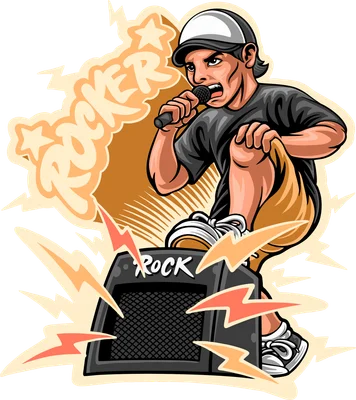 Ca sĩ Rocker biểu diễn đầy năng lượng cùng micro