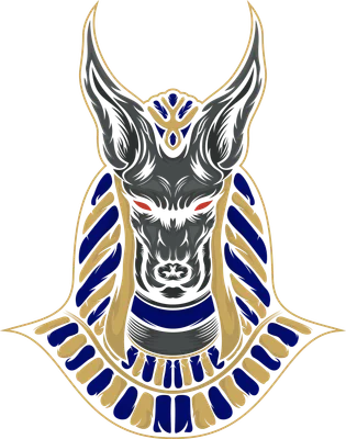 Hình minh họa thần Anubis Ai Cập cổ đại với phong cách đồ họa vector sắc nét