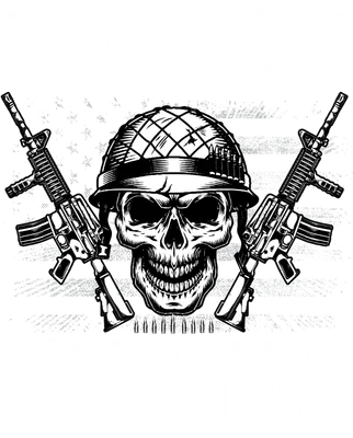 Hình ảnh người lính tưởng niệm với súng và mũ sắt, có dòng chữ 'In memory of those who believed it was better to die on their feet than to live on their knees'