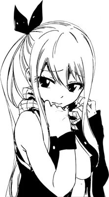 Hình vẽ cô gái anime tóc vàng buộc đuôi ngựa, đeo khăn sọc, biểu cảm suy tư.