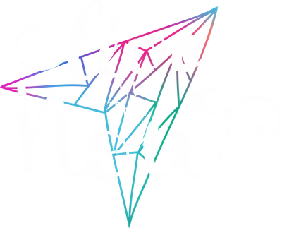 Chữ viết tay "Live In The Now" màu trắng trên nền xám, có hình đa giác màu sắc phía sau.