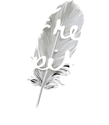 Hình ảnh lông vũ màu trắng xám với dòng chữ 'a Free Spirit' và câu nói truyền cảm hứng trên nền xám.