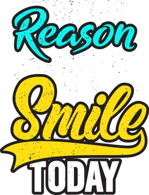 Hình ảnh typography với thông điệp 'Be the reason someone smile today' bằng các font chữ và màu sắc nổi bật.