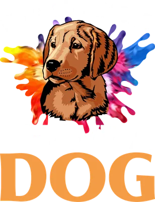 Hình in chó Golden Retriever với hiệu ứng màu nước loang nghệ thuật và dòng chữ I'm not single I have a dog