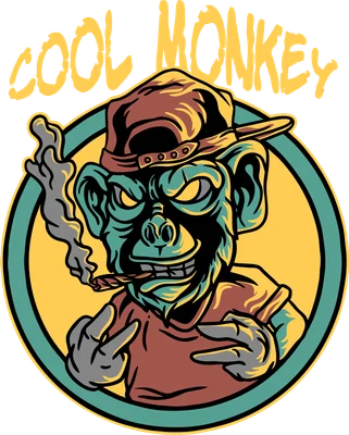 Hình in khỉ Cool Monkey đội mũ lưỡi trai phong cách bụi bặm
