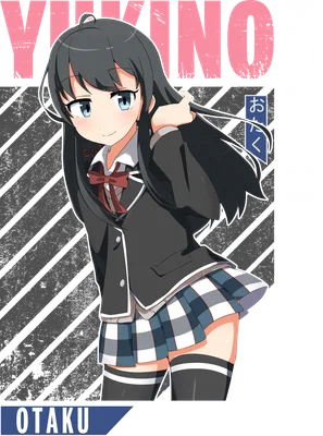 Hình ảnh cô gái anime tóc đen dài, mắt xanh, mặc đồng phục học sinh với váy kẻ caro.