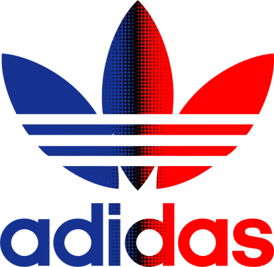 Logo Adidas ba lá đỏ xanh độc đáo