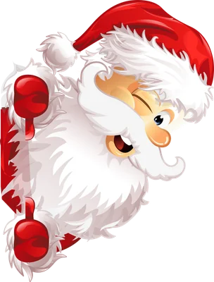 Hình ảnh Ông Già Noel hoạt hình với bộ râu trắng, đội mũ đỏ, đang vẫy tay chào