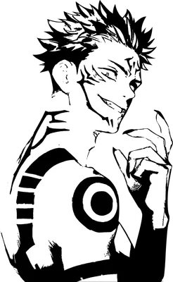 Hình ảnh nhân vật Sukuna từ anime Jujutsu Kaisen với hình xăm đặc trưng và nụ cười bí ẩn.