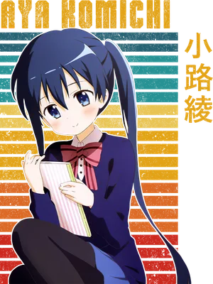 Nhân vật Aya Komichi trong anime Kiniro Mosaic với phong cách retro thập niên 80