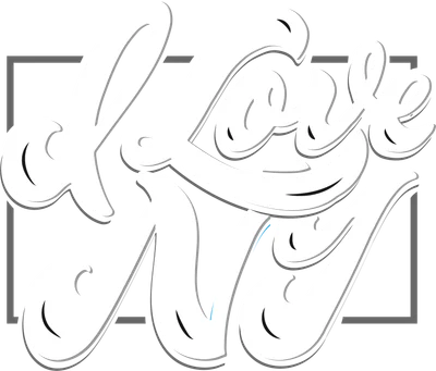 Chữ viết tay 'I Love NY' màu trắng nổi bật trên nền xám, phong cách retro.