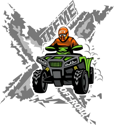 Hình vẽ tay đua xe địa hình ATV phong cách hoạt hình