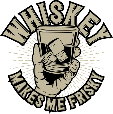 Hình in ly rượu whiskey phong cách vintage mạnh mẽ