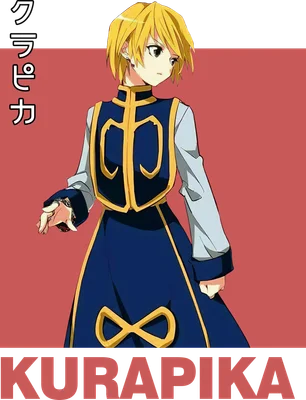 Hình ảnh nhân vật Kurapika với mái tóc vàng, mặc trang phục xanh đậm viền vàng, phong cách anime.