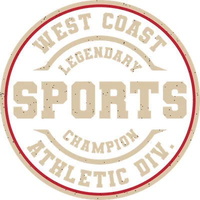 Logo thể thao West Coast Legendary Sports phong cách retro