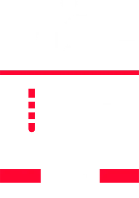 Hình ảnh chữ "RISE UP 2021" với font chữ lớn, màu trắng trên nền xám, có đường kẻ đỏ và các chấm tròn.