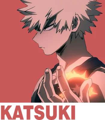 Hình ảnh Katsuki Bakugo từ anime, với mái tóc vàng nhọn, ánh mắt sắc sảo, đang tập trung sức mạnh lửa trong lòng bàn tay.