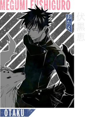 Hình ảnh Megumi Fushiguro từ Jujutsu Kaisen cùng hai linh thú sói, phong cách anime.