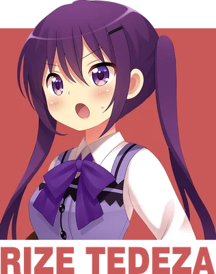 Hình ảnh cô gái anime tóc tím hai bím, mắt to tròn màu tím, mặc đồng phục có nơ tím lớn.