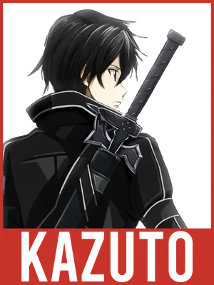 Hình vẽ nhân vật Kirito từ Sword Art Online với kiếm sau lưng, phong cách anime.