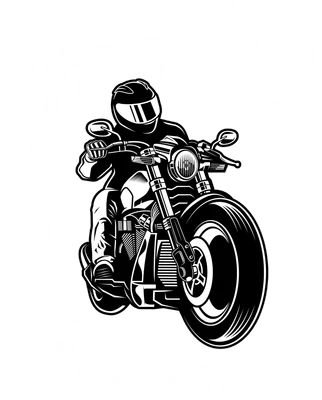 Thiết kế đồ họa biker lái xe mô tô phân khối lớn với chữ Fearless Fast Club