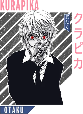 Hình ảnh Kurapika từ anime Hunter x Hunter với đôi mắt đỏ rực, tay đeo xích, phong cách anime.