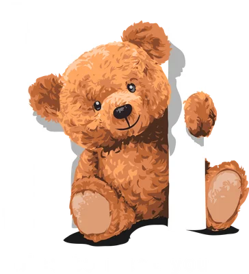 Hình minh họa gấu bông màu nâu dễ thương đang chào hỏi với chữ 'HI' và 'nice to meet you' trên nền xám.