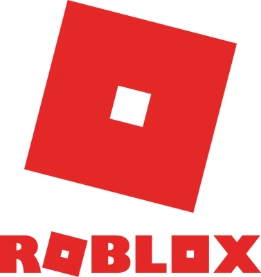 Logo Roblox màu đỏ với hình vuông ở giữa, phía dưới là chữ Roblox màu đỏ.