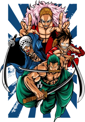 Nhóm nhân vật One Piece Luffy Zoro Law Doflamingo