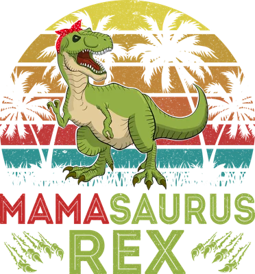 Khủng long Mamasaurus Rex phong cách retro vintage