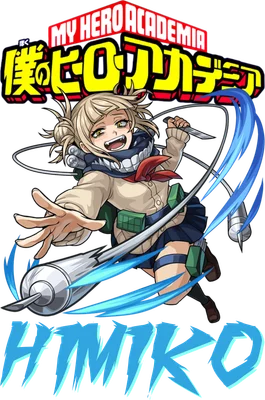 Himiko Toga từ My Hero Academia với biểu cảm phấn khích, phong cách anime sắc nét