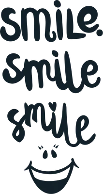 Hình ảnh chữ 'smile' lặp lại ba lần cùng biểu tượng khuôn mặt cười
