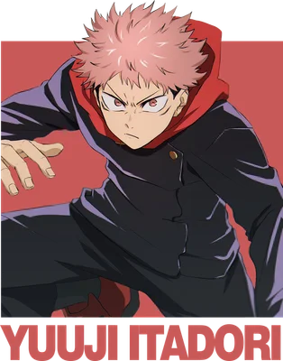 Hình ảnh Yuji Itadori, nhân vật anime Jujutsu Kaisen, với mái tóc hồng và biểu cảm quyết tâm.