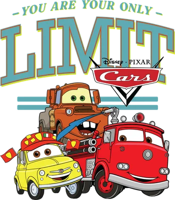 Ba chiếc xe hơi hoạt hình Cars của Disney Pixar: xe cứu hỏa đỏ, xe kéo màu cam và xe màu vàng nhỏ, tất cả đều có biểu cảm vui vẻ.