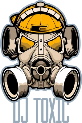 Hình minh họa DJ Toxic đeo mặt nạ phòng độc và tai nghe phong cách đường phố