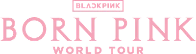 Logo BLACKPINK Born Pink World Tour màu hồng trên nền xám