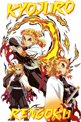 Hình ảnh Kyojuro Rengoku với ngọn lửa bao quanh, nhân vật từ anime Demon Slayer