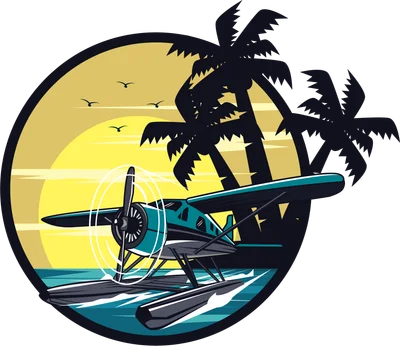 Thủy phi cơ bên bờ biển nhiệt đới